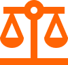 Balance scale icon representing risk management